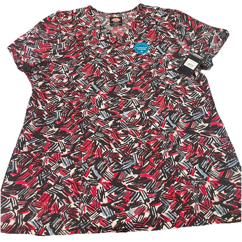 Net Dickies Women's Scrub Top Modern Classic Pattern Size XL Nurse Vet Dental